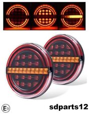 2 Feux Arrière LED 12V 24V Rond Position Stop Clignotant Dynamique E9 Remorque