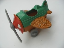 SMURF SCHLUMPF Toy Island Vintage Schtroumpf Avion en Metal Die Cast Airplane