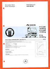 MERCEDES TRUCKS / ACTROS / TRACTEUR 4X2 / TYPE 1835 SE - sn  / FICHE TECHNIQUE