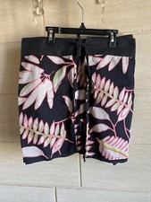 Jupe Miss captain Tortue Toile Bleu Marine Imprime Fleurs Taille 38/ 40 A Nouer