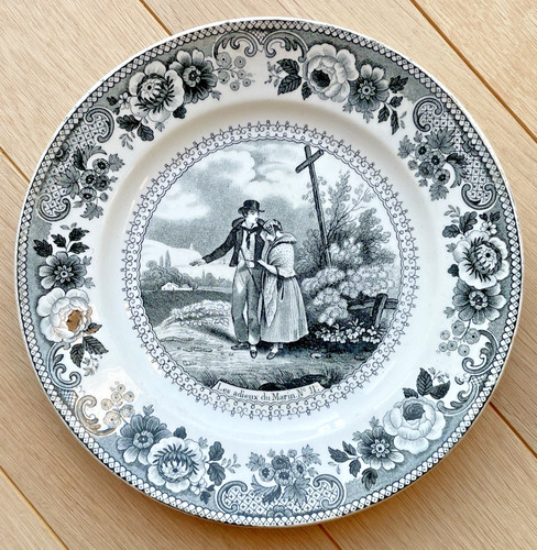 Assiette parlante faïence - , de