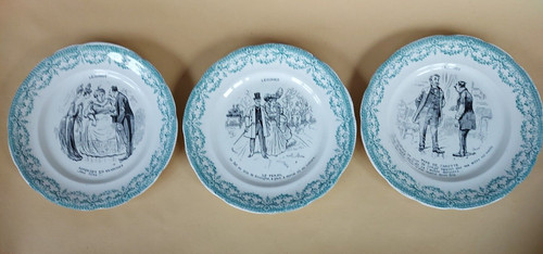 Anciennes assiettes plates - anciennes,