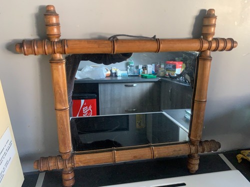 Ancien miroir barbier - barbier, bois