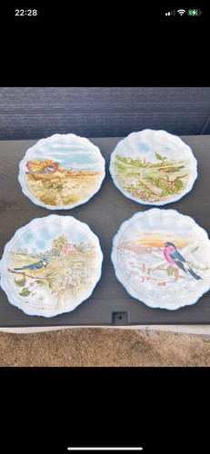 Assiettes décor oiseaux - assiettes,