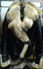 Veste cuir véritable fourrure