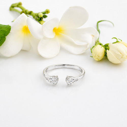 Bague jonc naturelle diamant - bague,