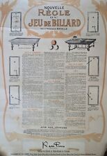 Affiche René Pierre  Nouvelle Règle du Jeu de Billard par le Professeur Bataille