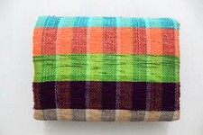 Tapis de sol 4 x 6 rectangulaire tissé à la main en chiffon Chindi tapis ethn...