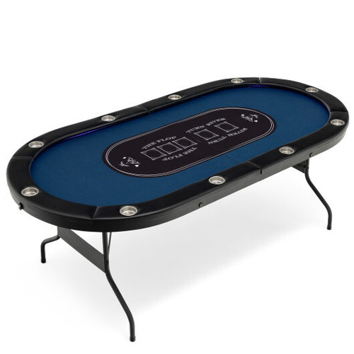 Foldable player poker table - foldable, 10-player