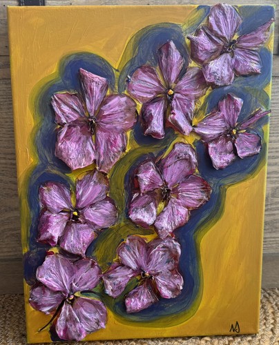 Orchidée acrylique sur toile - orchidée,,