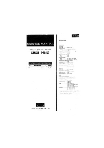 Manuel service pour sansui - manuel,