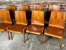 Chaises (série de 8) scandinaves en hêtre thermoformé 1960'S