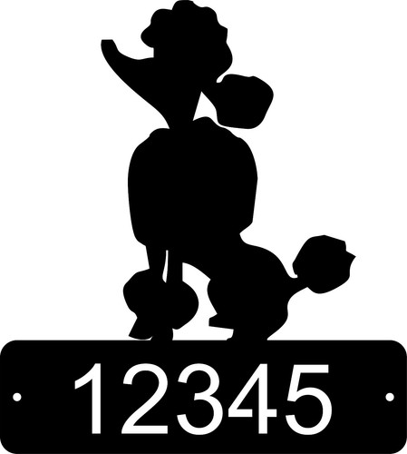Poodle home address sign - home,