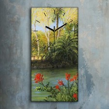 Horloge murale sur toile 30x60