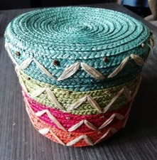 Panier couvert Boîte vannerie