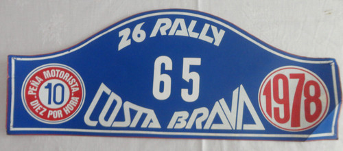 1978 plaque rallye costa brava - plaque,