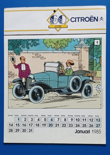 Calendrier tintin citroen ttbe - calendrier,