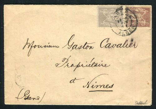 Rare lettre décorée - , d'alger