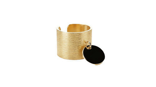 Bague anneau large doré - large,