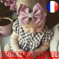 Bandeau Bébé Cheveux Enfant Ruban Argent Pailette Noeud Nouveau-né Accéssoires