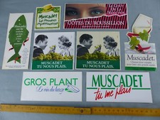 Lot de 8 autocollants stickers aufkleber VINS MUSCADET VINTAGE