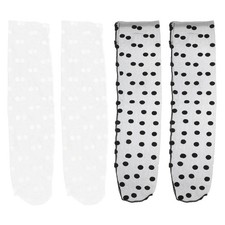 2 paires Bas en tulle élégant Sweer Bas du milieu Sockets Sheer Socks