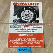 Snowgrip chaîne neige automobile prospectus ancien collection publicité
