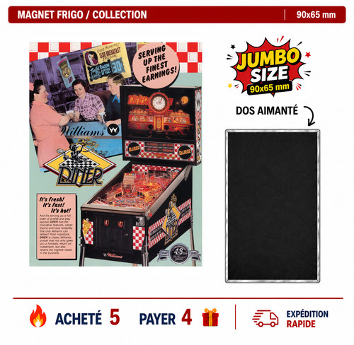 Magnet frigo diner 90x65 mm - magnet,