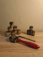 Lot Festonneur broderie ancien avec 9 tampons rouleaux 