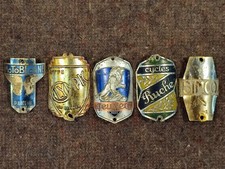 Lot de 5 anciennes plaques de vélo bicyclette Motobécane Peugeot publicité