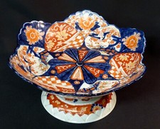 B1 1850 grande coupe présentoir porcelaine Imari art Japon ancien 28cm1.5Kg chic