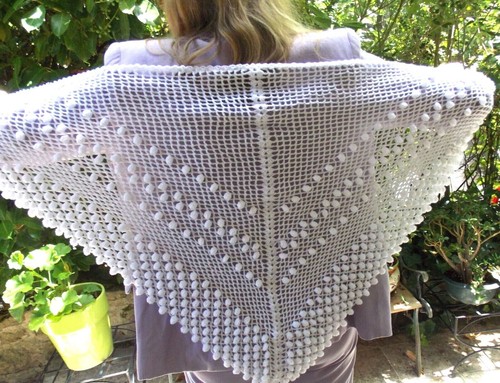Chale etole crochet fait main - chale,