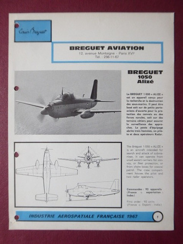 1967 document breguet - breguet, aviation