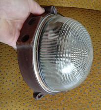 Ancienne Lampe Hublot Ebenoid applique Industrielle Bakélite, Vintage 2 ampoules