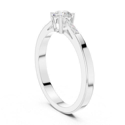 Bague fiançailles ronde - de,