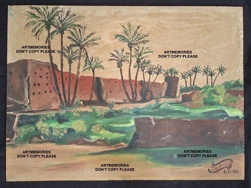 Orientaliste 1960 panneau - orientaliste, h/panneau