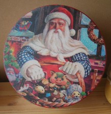 Boite ronde de Noël en métal - Vintage