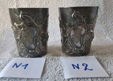 1 Timbale Argent & Vermeil décor ciselé signée L.Ravine Denfer Art Nouveau 19ème