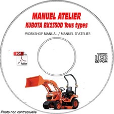 BX2350D - Manuel Atelier CDROM KUBOTA Anglais Expédition - --, Support - CD-ROM
