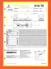 RENAULT TRUCKS / PREMIUM  210 . 18 / PORTEUR  18 T / FICHE TECHNIQUE de 1996