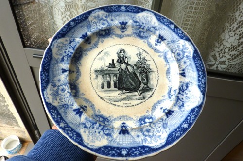 Ancienne assiette décor bleu