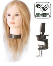 Tête Julia spéciale entrainement  coiffure livrée avec étau cheveux blonds