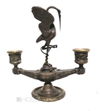 Bougeoir En Bronze Barye Avec