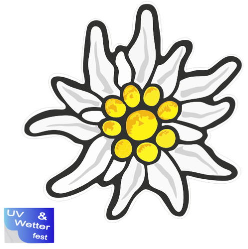 Autocollant edelweiss - autocollant,