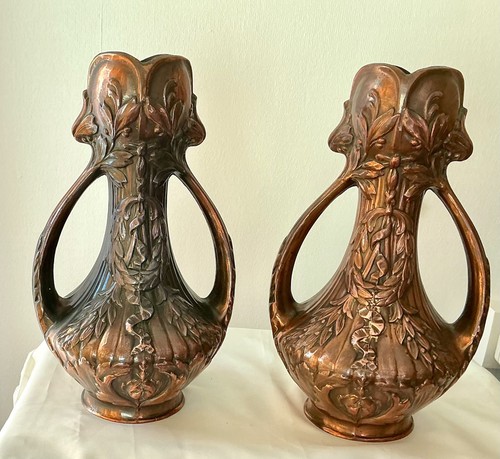 Paire vases art nouveau - de, en