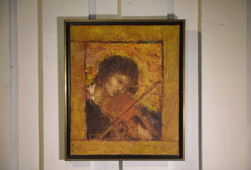 Tableau huile sur - toile, "femme