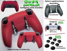 Manette Sony Ps5 Volcanic Red + Palettes Classiques/Grip type Burn/Scuf/Geek
