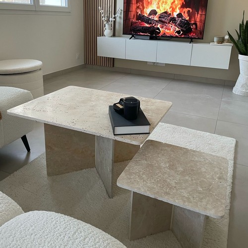 Table basse travertin - basse,