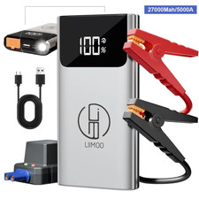 Booster Batterie 5000A 12V 10,0L Diesel Démarreur Voiture USB Pinces