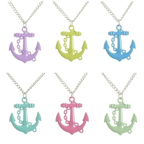 Pastel ancre collier - ancre, plaqué